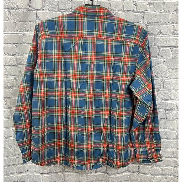 L.L. Bean Flannel Plaid Long Sleeve Shirt Mens XXL Traditional Fit Red Blue - Picture 2 of 6